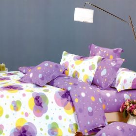 Blancho Bedding - [Pink Purple Neon] 100% Cotton 5PC Comforter Set (Queen Size)