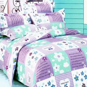 Blancho Bedding - [Purple Countryside] 100% Cotton 4PC Duvet Cover Set (King Size)(Comforter not included)