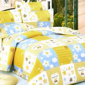 Blancho Bedding - [Yellow Countryside] 100% Cotton 3PC Duvet Cover Set (Twin Size)(Comforter not included)
