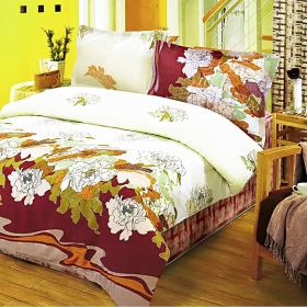 Blancho Bedding - [Early Peony] 100% Cotton 5PC Comforter Set (Queen Size)