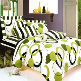 Blancho Bedding - [Artistic Green] 100% Cotton 7PC MEGA Duvet Cover Set (Queen Size)