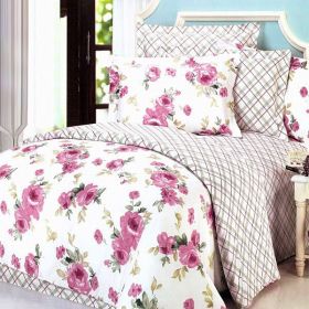 Blancho Bedding - [Rural Rose] 100% Cotton 5PC Comforter Set (King Size)