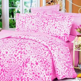 Blancho Bedding - [Pink Bubbles] 100% Cotton 5PC Comforter Set (King Size)