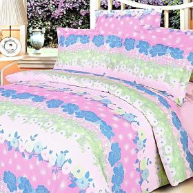 Blancho Bedding - [Pink Kaleidoscope] 100% Cotton 5PC Comforter Set (Full Size)
