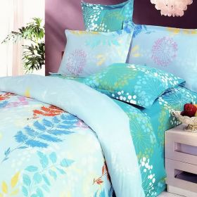 Blancho Bedding - [Turquoise Spring] 100% Cotton 5PC Comforter Set (King Size)