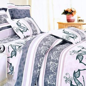 Blancho Bedding - [Purple Deer Totem] 100% Cotton 5PC Comforter Set (Full Size)
